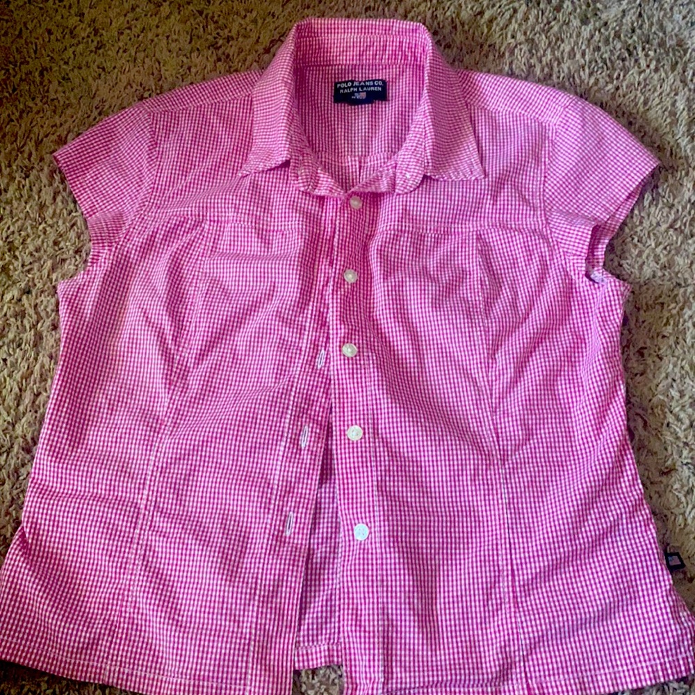 Vintage pink gingham Polo Ralph Lauren Jeans Co. size large